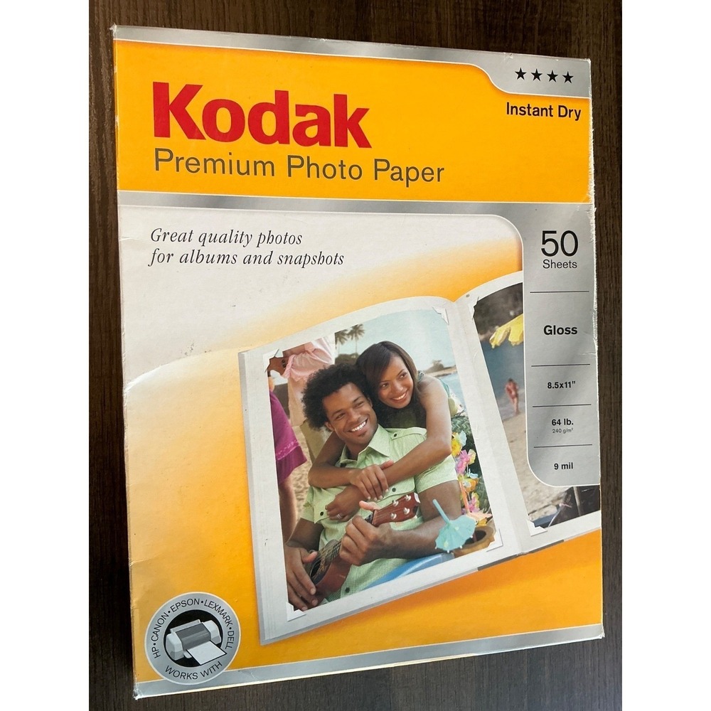 Kodak Photo Paper Unisex OS White NEW Glossy 50 Sheets 8.5x11 Inkjet Premium